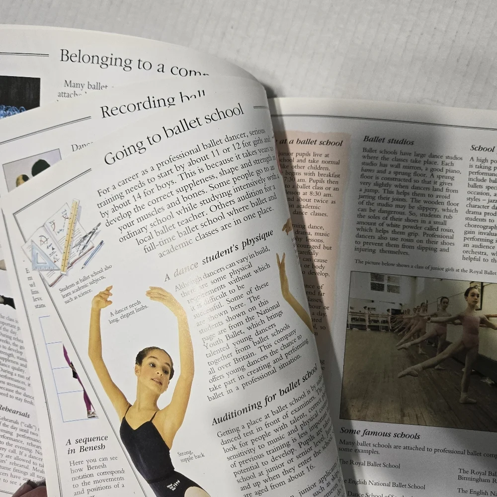 Usborne World of Ballet Book, guide to learning ballet, basic steps and more